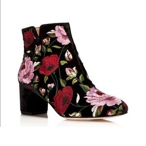 Kate Spade Embroidered Floral Velvet Boot